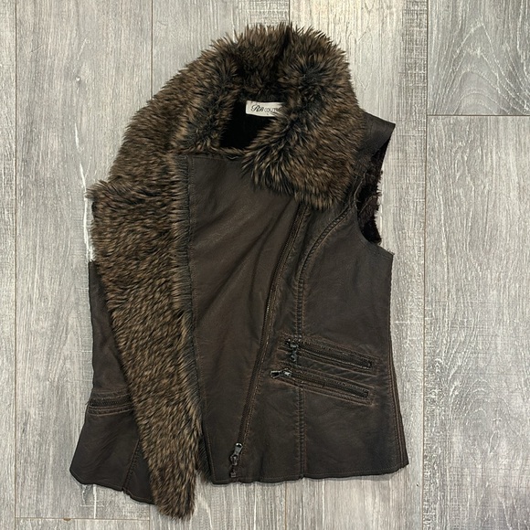 RB Couture Leather Fur Vest - Picture 3 of 5